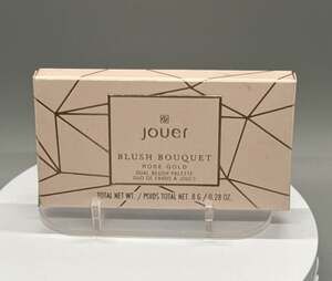 NIB Jouer Blush Bouquet Rose Gold Dual Blush Palette Marigold / Rose Petal USA